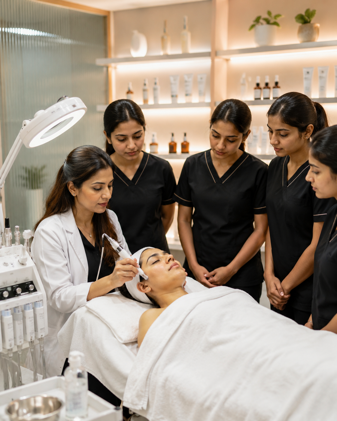 Aesthetic cosmetology academy practical training